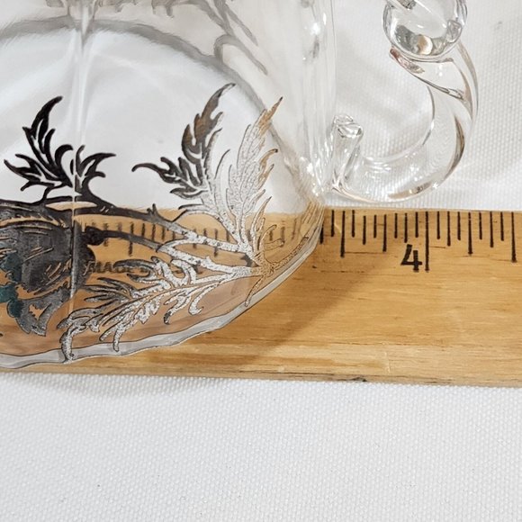 Viking Glass Silver City Flanders Creamer and Sugar 4 toed poppy silver overlay - Picture 10 of 12